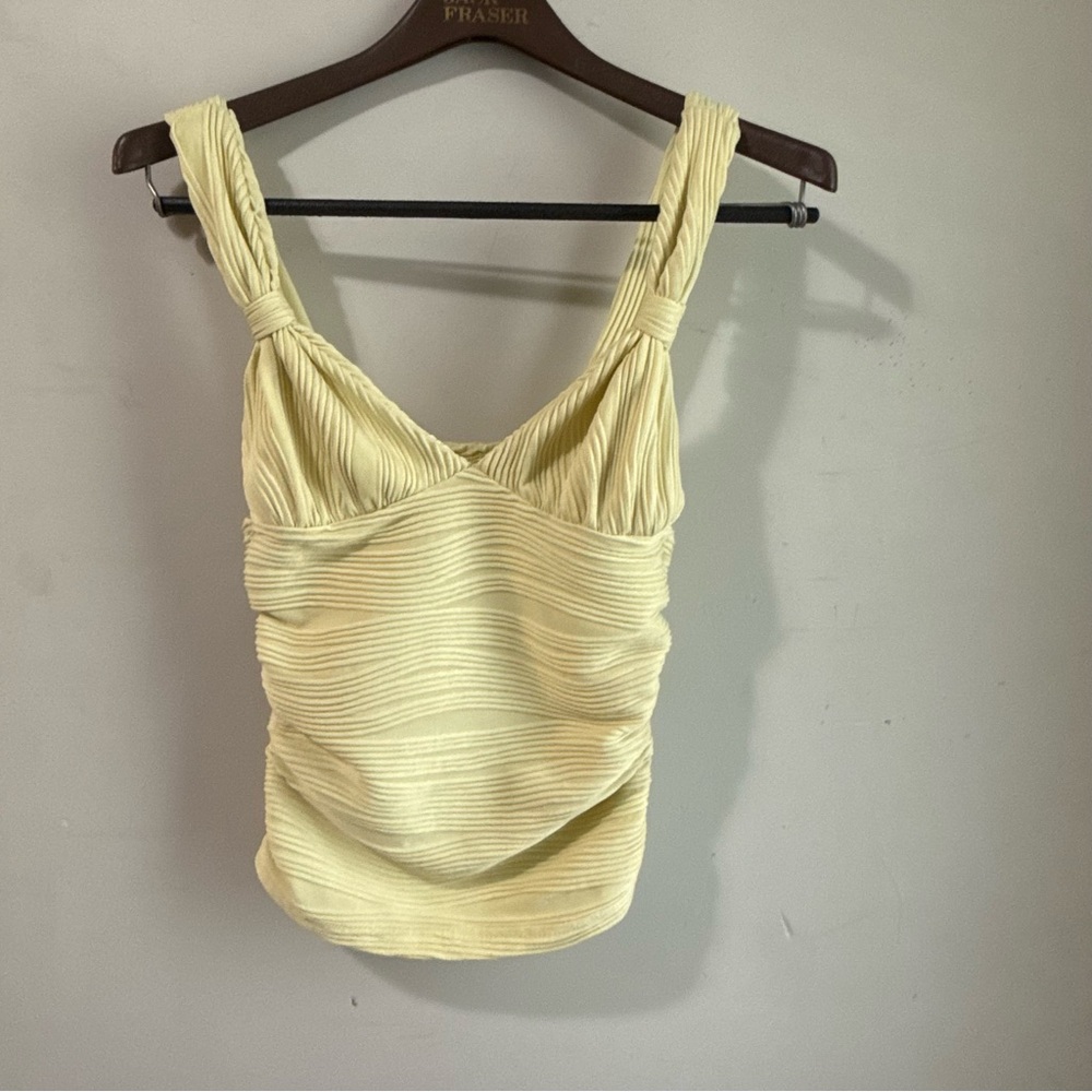 Butter Yellow Ruched Tank Top